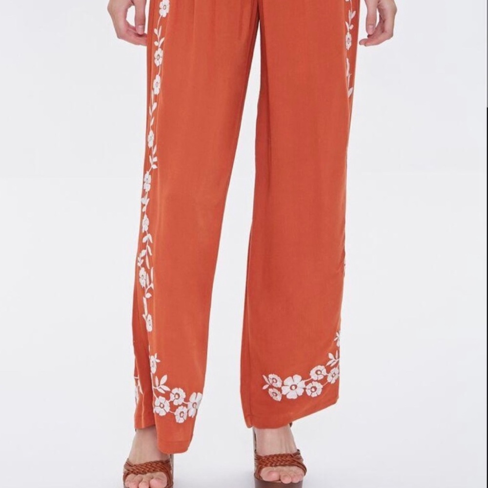 Forever 21 Embroidered Palazzo Pant